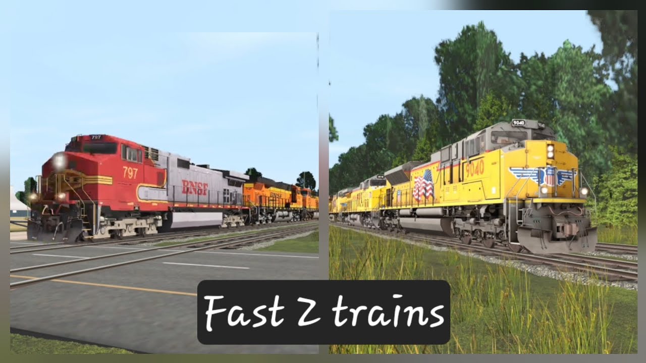Fast BNSF and UP Z trains through the Forest Double main (Fakebonnet, Ace leaders + more) 