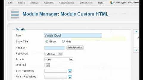 How to create a module in Joomla 1.6