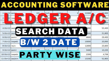 FULLY AUTOMATIC ACCOUNTING SOFTWARE IN EXCEL | LEDGER DATA BETWEEN TWO DATES AND PARTY WISE