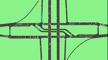 Syncrhonized intersection (w/signalized contraflow off-ramps)