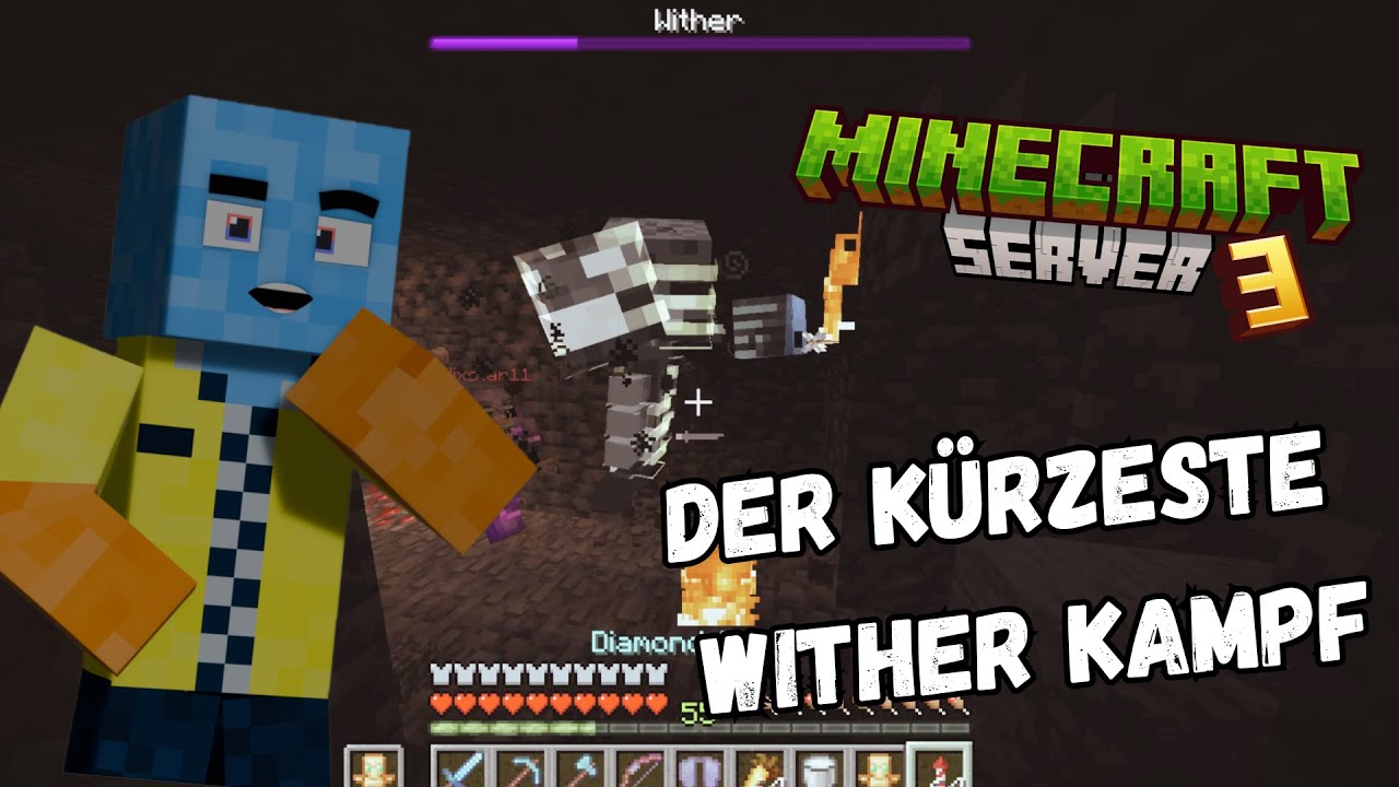 Der kürzeste Wither Kampf auf unserem | Minecraft Server 3 - YouTube