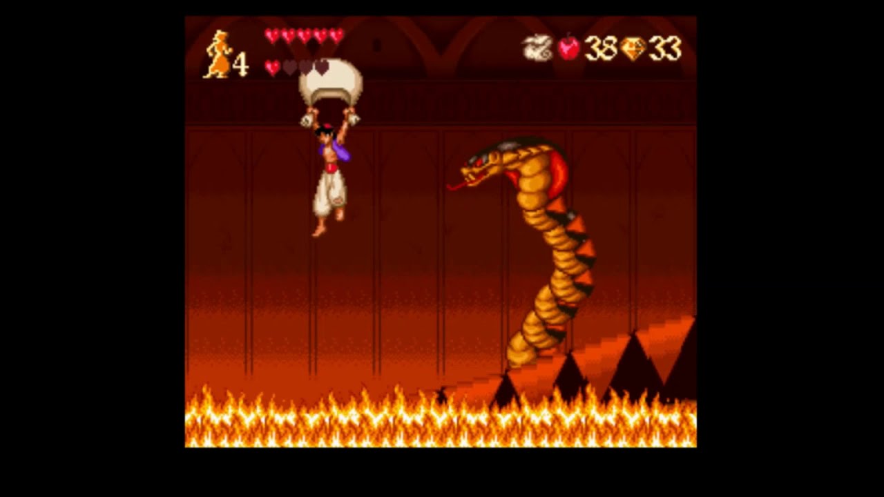 Snes Aladdin 1993 Stage 6 End スーパーファミコン アラジン 1993 ステージ 6 最終回 Youtube