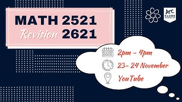 UNSW MathSoc Presents: 20T3 MATH2521/2621 Revision Seminar [Part I]