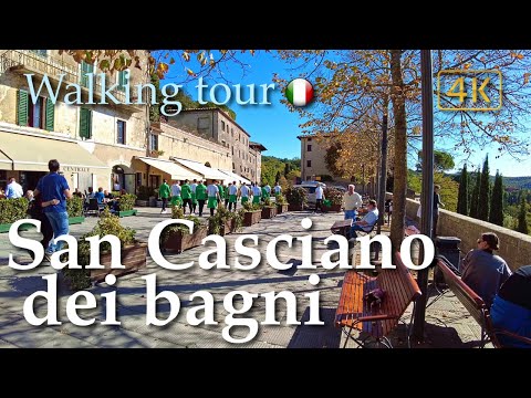 San Casciano dei Bagni (Tuscany), Italy【Walking Tour】History in Subtitles - 4K