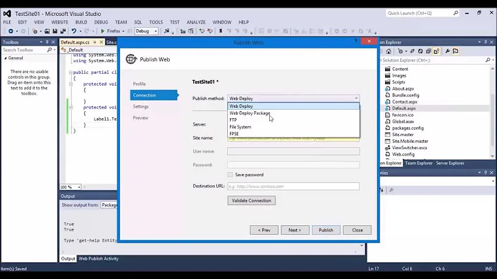 Publish a Website with IIS from Visual Studio 2012