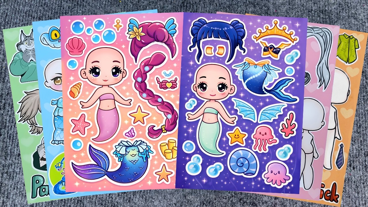 86 Minutes Satisfying💖Decorate with Sticker Book ZOOTOPIA 2 x KPOP DEMON HUNTERS The Mermaid