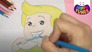 Coloring Pages I Brush my Teeth, Kids Songs - Happy Tunes