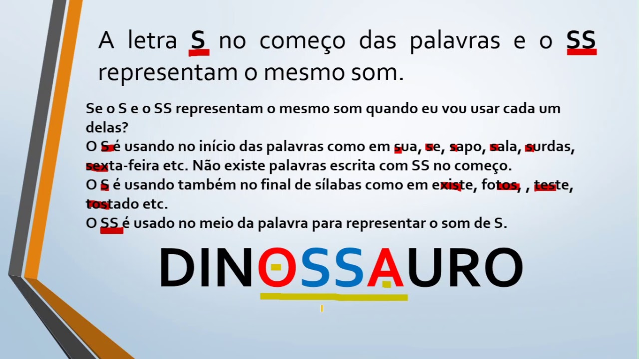 L ngua Portuguesa Ortografia S E SS YouTube