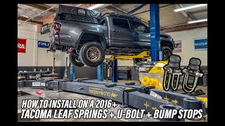 2016+ Toyota Tacoma How to Install OME DAKAR Heavy Duty Leaf Spring +  UBolt Flip Kit + Bump Stops!