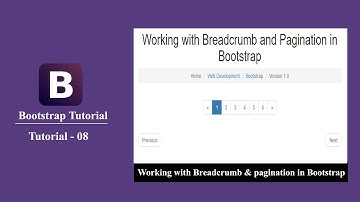 Bootstrap tutorial 8 - How to use breadcrumb and pagination in bootstrap?