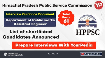HPPSC Assistant Engineer PWD Interview Preparation | HPPSC AE PWD Candidate shortlisted list