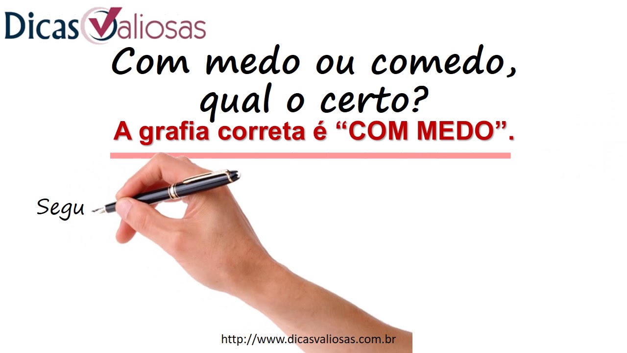 Com medo ou comedo, qual é o certo? - YouTube