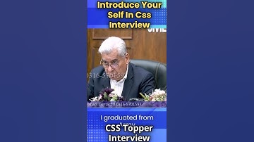 Introduce Yourself In Css | CSS Topper Interview | Talha Rafiq |Css/PMS Interviews