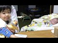 お兄ちゃんだけずるい【生後2ケ月】It is not fair that you are having fun all by yourself.