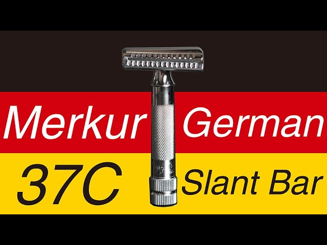 ショートハンドルのスラントバー MERKUR 37C 髭剃り - YouTube