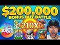 Most insane 200000 bonus buy battle vs juicyslots winners takes all bonus buys