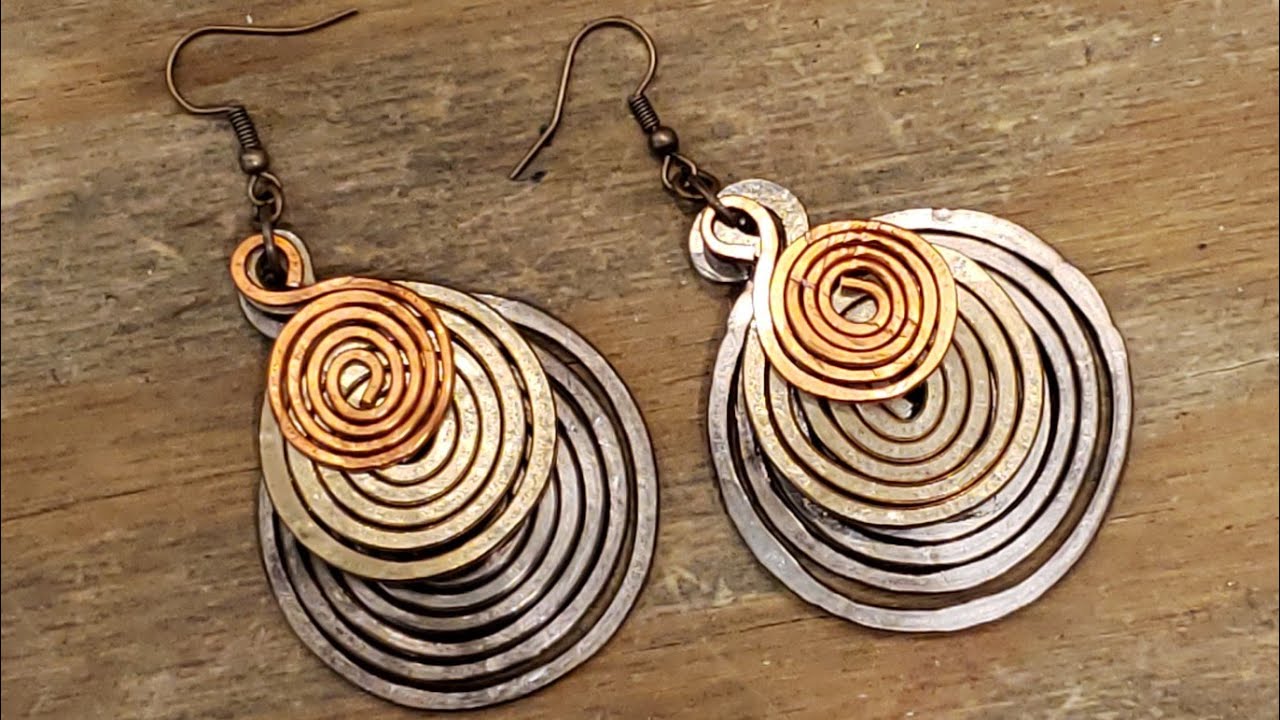 Triple Swirl Hammered Earrings - Eps 287