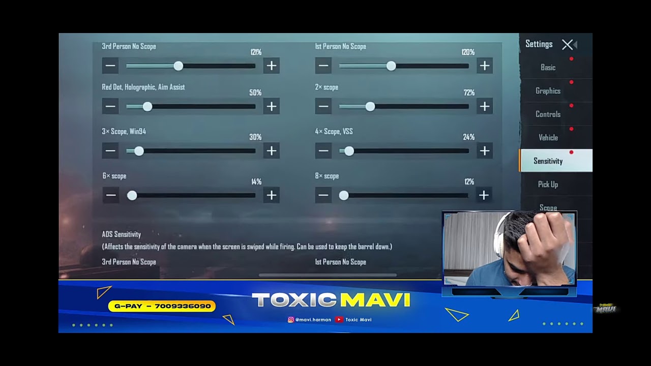 mavi sensitivity and control code