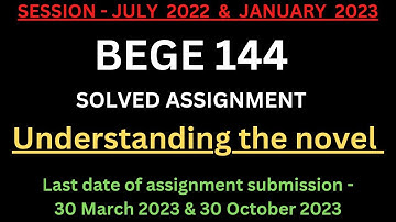 BEGE 144 Solved Assignment 2022-23 | BEGE 144 Solved Assignment 2022-2023 | BEGE 144 Assignment PDF