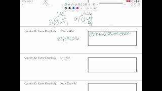IM2 Factoring Review #3 Problem Set 2024