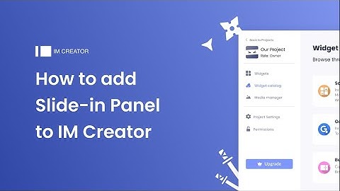 How to add a Slide-in Panel to IM Creator