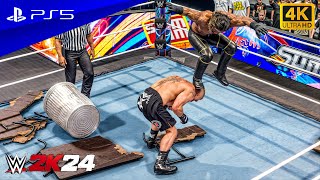 WWE 2K24 - Seth Rollins vs. Brock Lesnar | No Holds Barred WWE Championship Match | PS5™ [4K60]