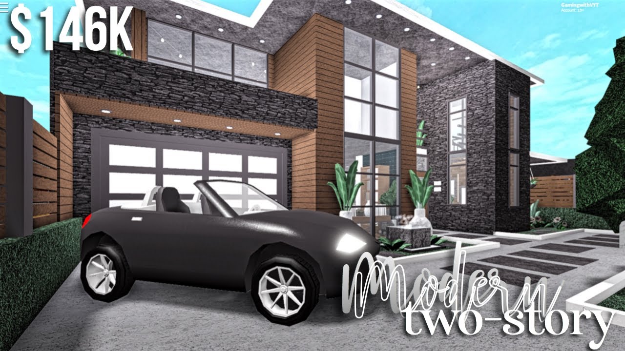 Modern Two Story Roblox Bloxburg Gamingwithvyt Youtube - 1 story house modern bloxburg roblox houses two