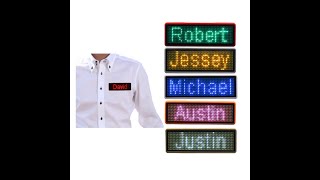 Rechargeable USB Programmable LED Name Badge/ Tag On Alibaba