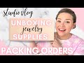 How I run my small Etsy jewelry business, Packaging orders, Jewelry Supply Testing, Studio Vlog