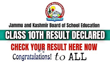 JKBOSE DECLARED CLASS 10TH RESULT Check Your Result Now Link in description