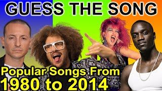 Guess The Song | Popular Songs From 1980 to 2014 | Music Quiz