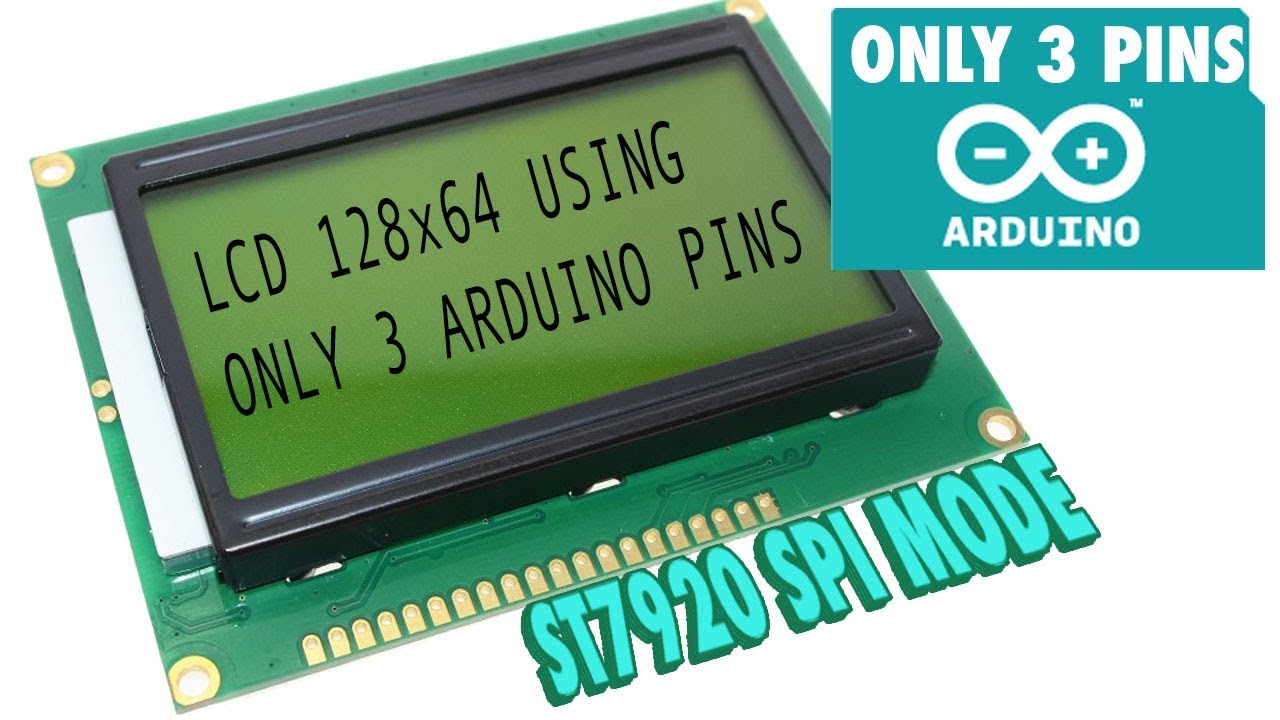 LCD128x64 using only 3 Arduino pins - YouTube