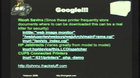 NOTACON 3: Network Printer Hacking