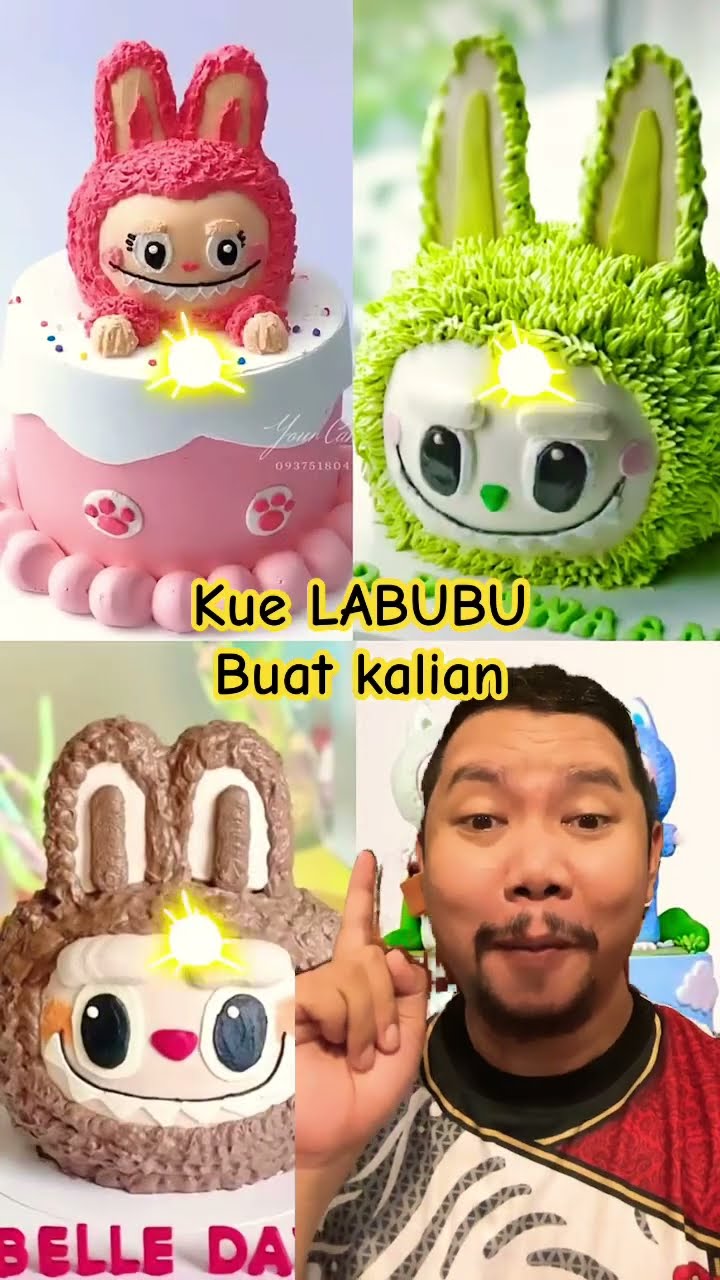 SIAPA MAU ULTAH DAPAT KUE LABUBU!!!??? #cake #bonekaultah #cute #birthdaycake #cartoon