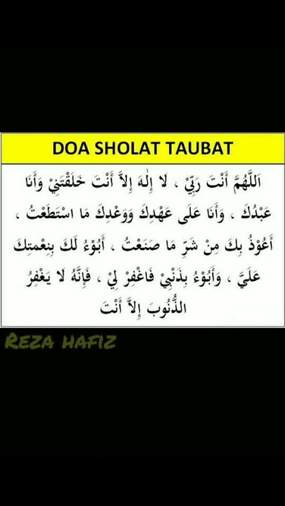 Teks Doa Sholat Taubat
