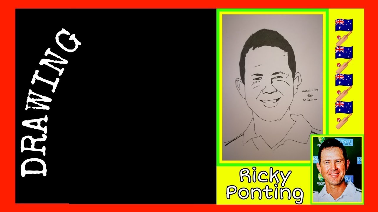 Drawing Australia Cricketer  Ricky Ponting🇦🇺❤️