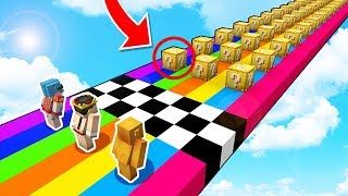 RETO DE LA CARRERA DE LA SUERTE DE LUCKY BLOCK EN MINECRAFT!!  LUCKY BLOCK MOD