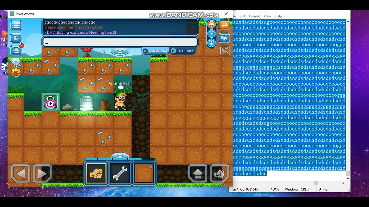 Can notepad freeze/lag pixel worlds? YouTube
