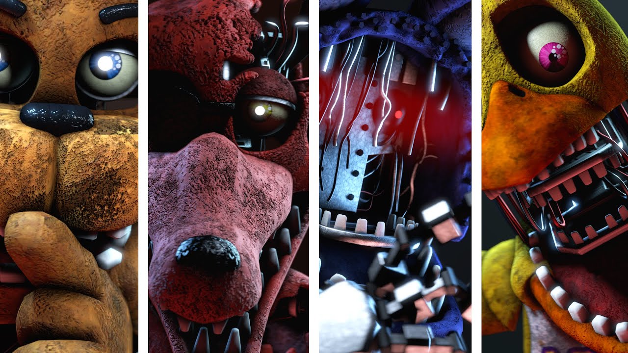 All Of The Animatronics from FNAF 2 and behind😁❤