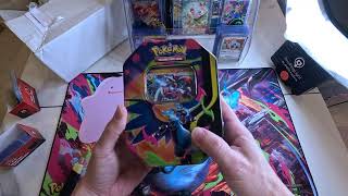 Famous MEGA CHARIZARD X TIN UNBOXING!! 🔥 4 PACKS + EXCLUSIVE PROMO 😱 | POKÉMON TCG Wealth