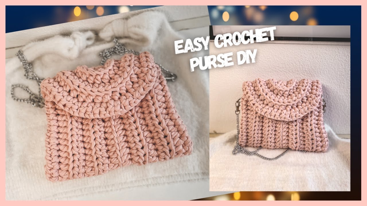 Crochet Clutch Using TShirt Yarn and Giant Tassel : r/crochet