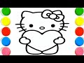 Beautiful Hello Kitty Drawing, Painting and Coloring For Kids and Toddlers_ Easy Drawing