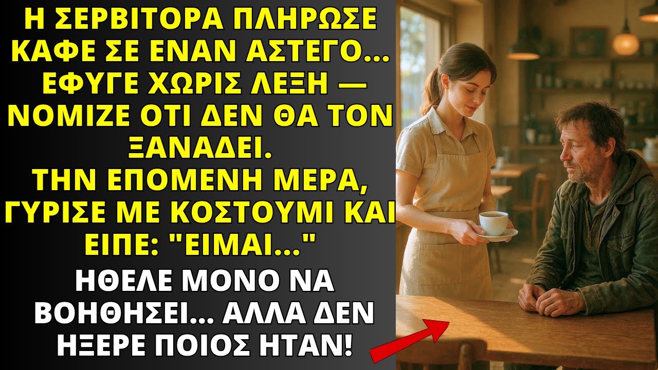 ΣΕΡΒΙΤΟΡΑ ΠΛΗΡΩΣΕ ΚΑΦΕ ΣΕ ΑΣΤΕΓΟ — ΤΗΝ ΕΠΟΜΕΝΗ ΜΕΡΑ ΕΜΦΑΝΙΣΤΗΚΕ ΜΕ ΚΟΣΤΟΥΜΙ ΚΑΙ ΕΙΠΕ: «ΕΙΜΑΙ…»