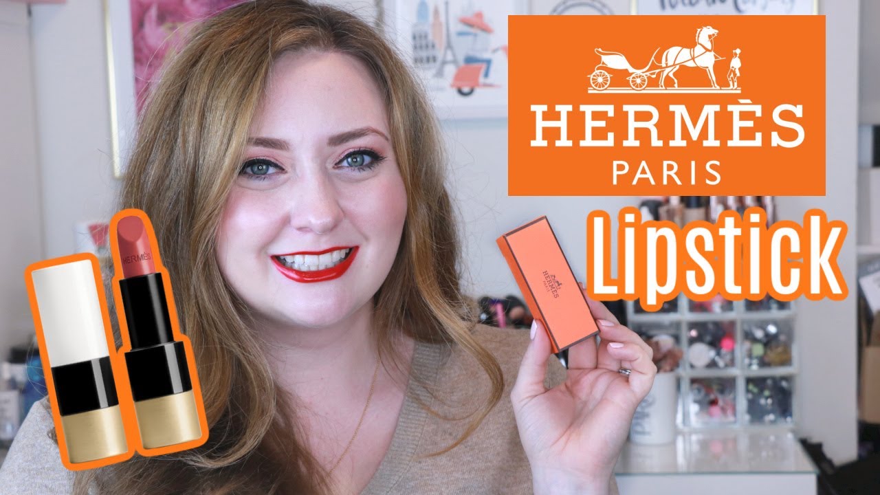 Hermès Lipstick Unboxing & Swatch  Rose Épicé, Rouge Piment, Rouge Orange  