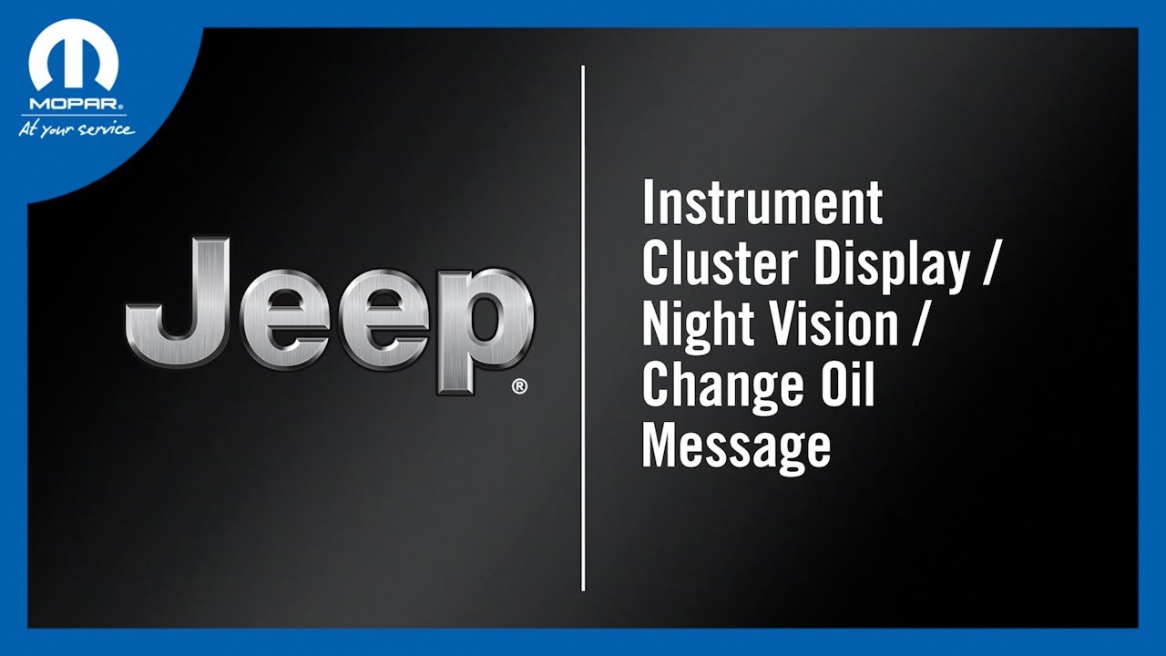 Instrument Cluster Display / Night Vision / Change Oil Message | How To | 2023  Jeep Grand Cherokee L - YouTube