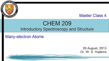 Spectroscopy I - Master Class 4 (Many-electron Atoms)