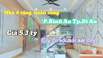 Bán Nhà Dĩ An Bình Dương | 4 Tầng hoàn công, đủ nội thất, 5,3 tỷ gần Làng đại học Thủ Đức
