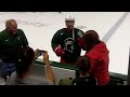 Justin Abdelkader with fans in Munn Arena