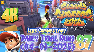 [COMMENTARY] Subway Surfers City - Gameplay Walkthrough Episode 87 - Daily Trial Runs (04-01-2025)