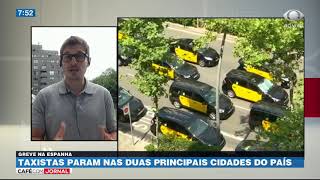 Taxistas param duas principais cidades da Espanha
